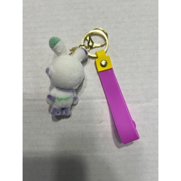 Labubu Keychain With Colorful Bunny Plush And Purple Strap - Picture 3 of 4